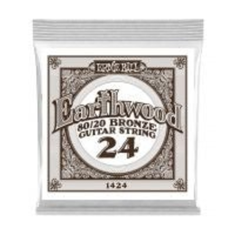 ERNIE BALL .024 SINGLE Earthwood 80/20 Bronze Acoustic Guitar String