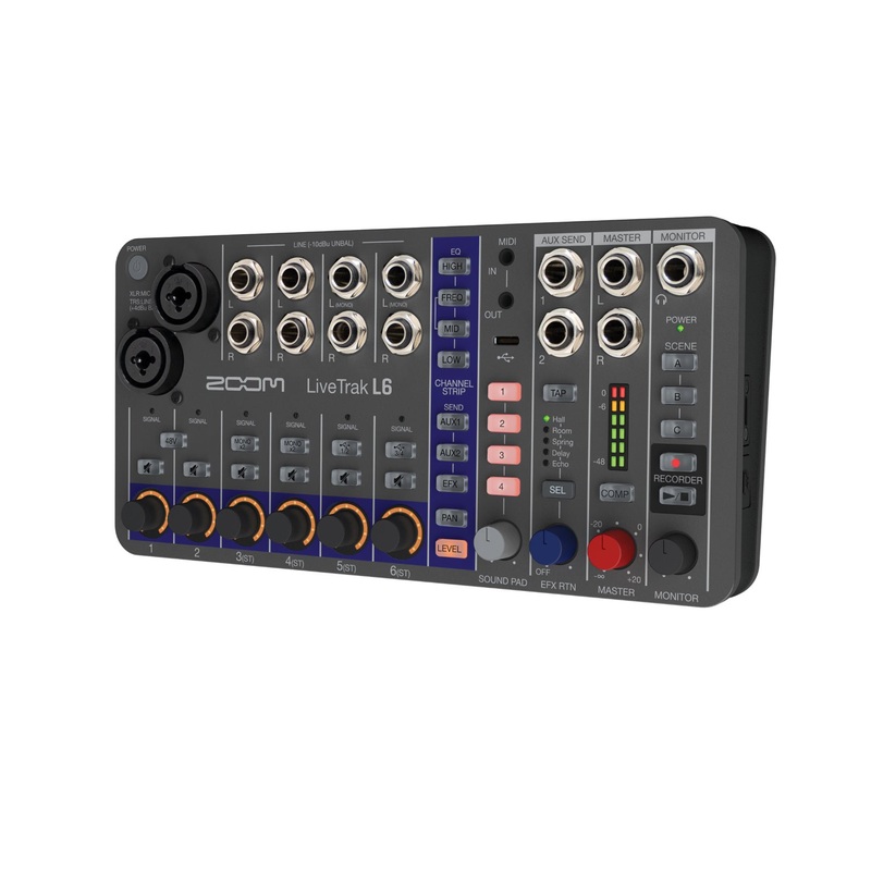Zoom LiveTrak L6 Ultra Compact 10 Channel Digital Mixer with 4 Assignable Sound Pads ZL6