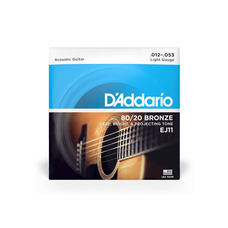 D'Addario EJ11 80/20 Bronze Acoustic Guitar Strings 12-53 Light