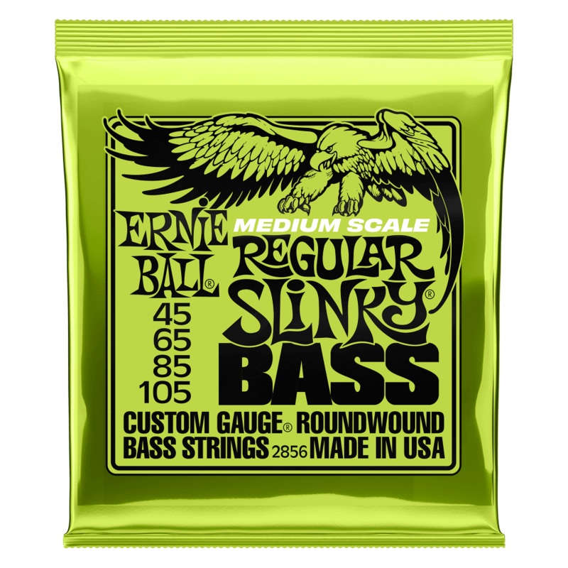 ERNIE BALL 2856 REGULAR SLINKY NICKEL WOUND SHORT / MEDIUM SCALE BASS STRINGS - 45-105 GAUGE