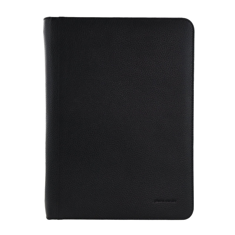 Pierre Cardin Unisex Leather A4 Business Notepad/Folio Case Black