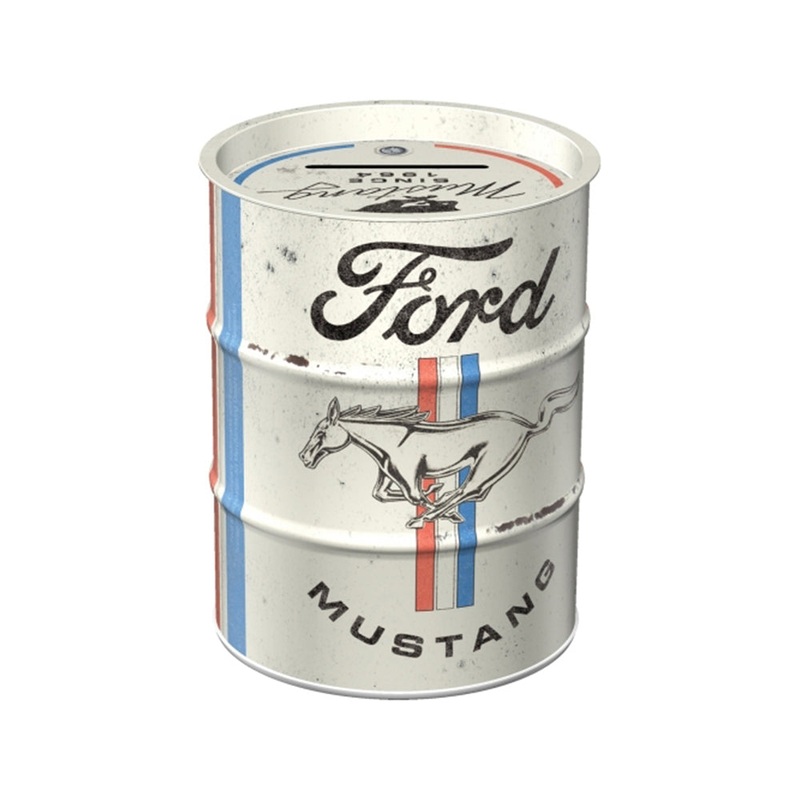 Nostalgic-Art Money Box Oil Barrel Ford Mustang 9.3x9.3x11.5cm