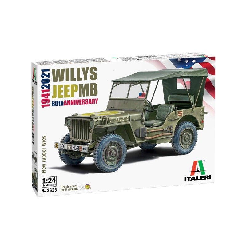 Italeri 1/24 Willys Jeep MB 19412021 80th Anniversary