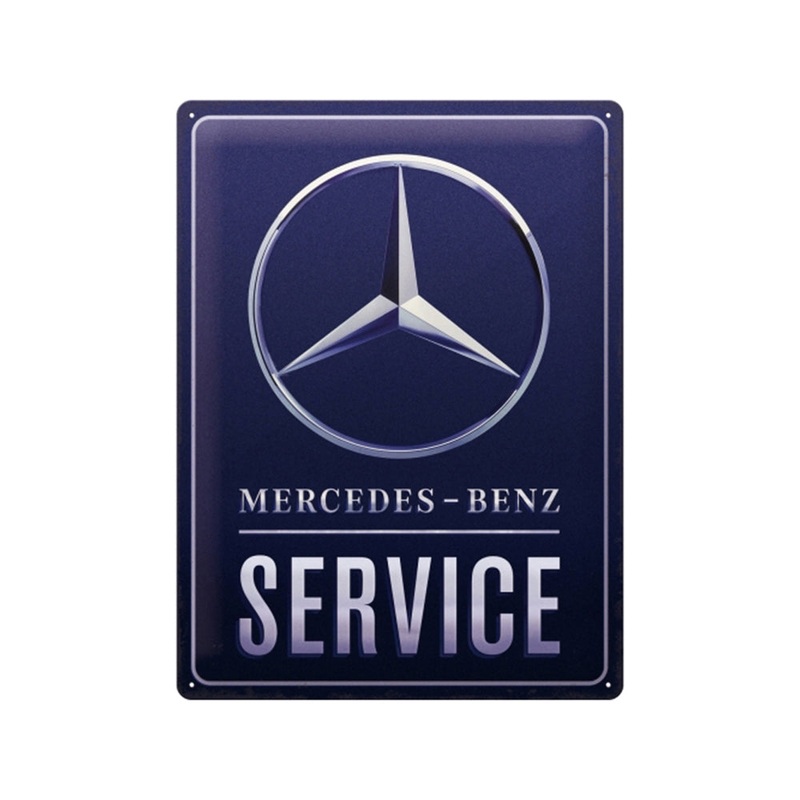 Nostalgic-Art Mercedes Service 30x40cm Large Metal Tin Sign Plaque - Blue