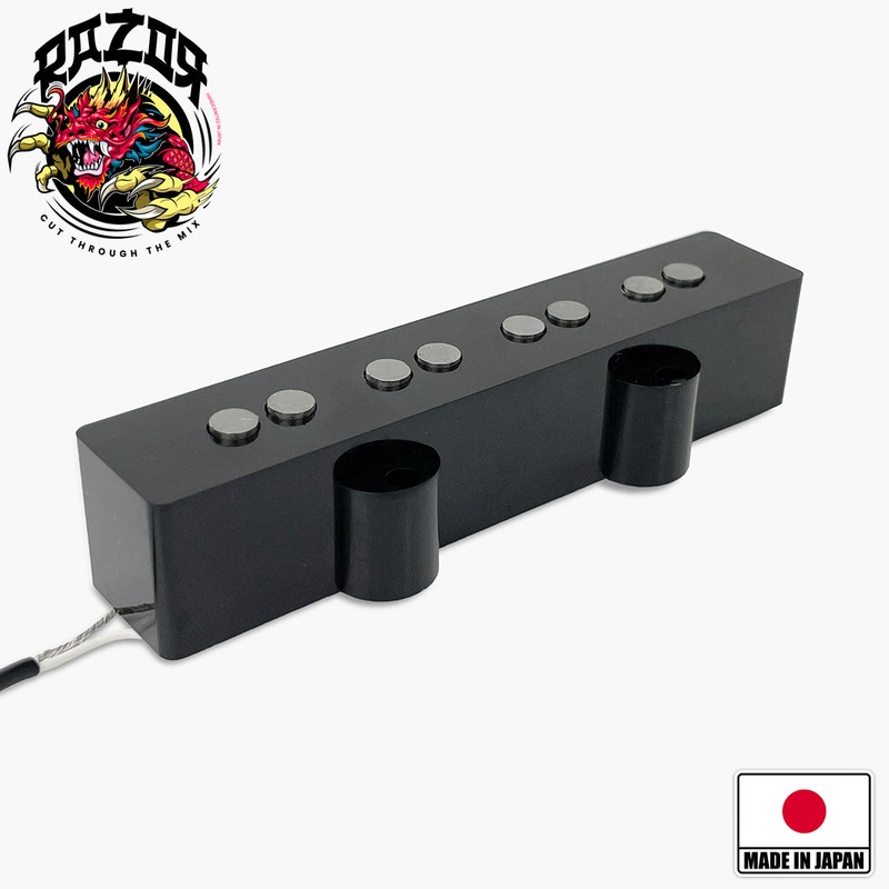 Razor Mangetsu Full Moon Bridge Pickup for Jazz Bass - Black