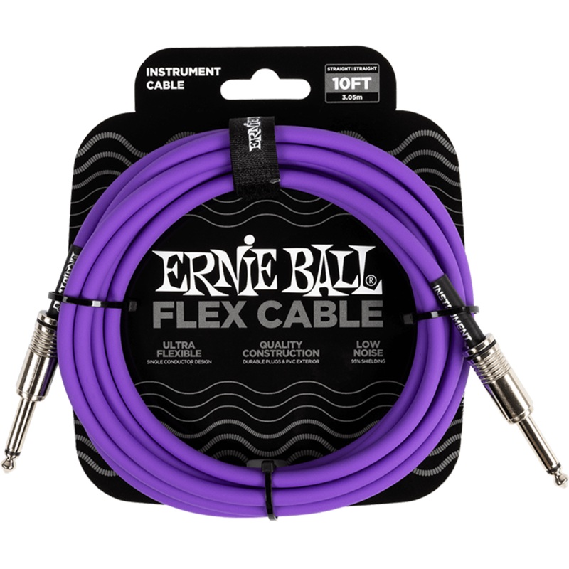 Ernie Ball P06415 10' Instrument Cable, Straight/Straight, Purple