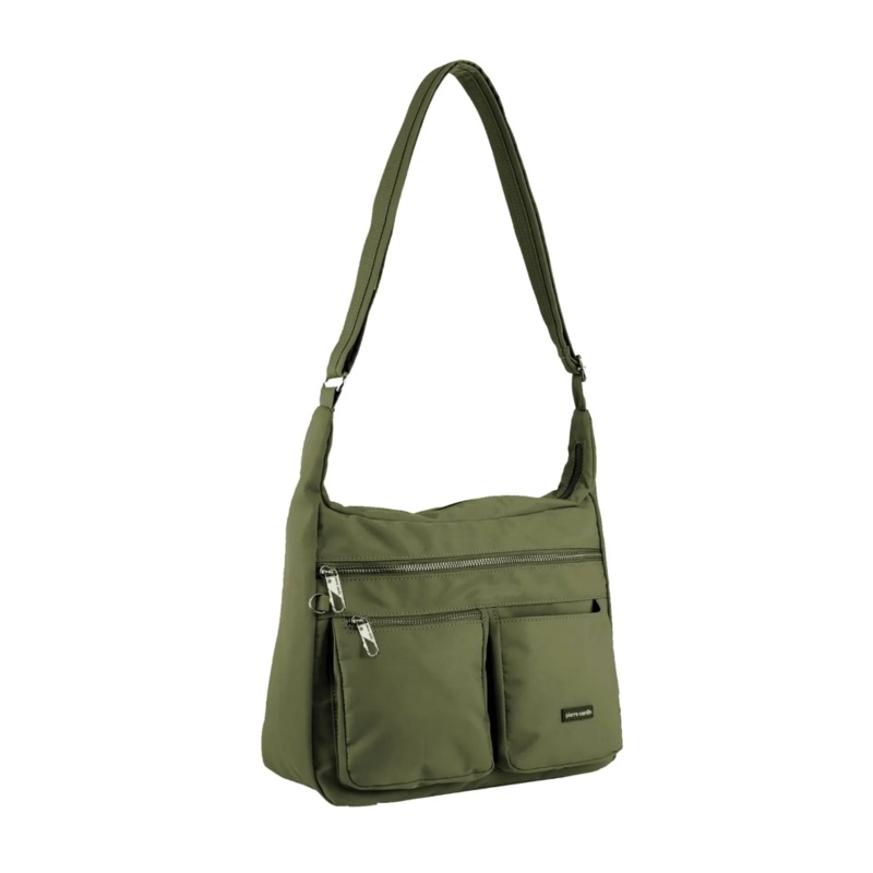 Pierre Cardin Anti-Theft Cross Body Bag RFID Slash Proof Travel - Olive