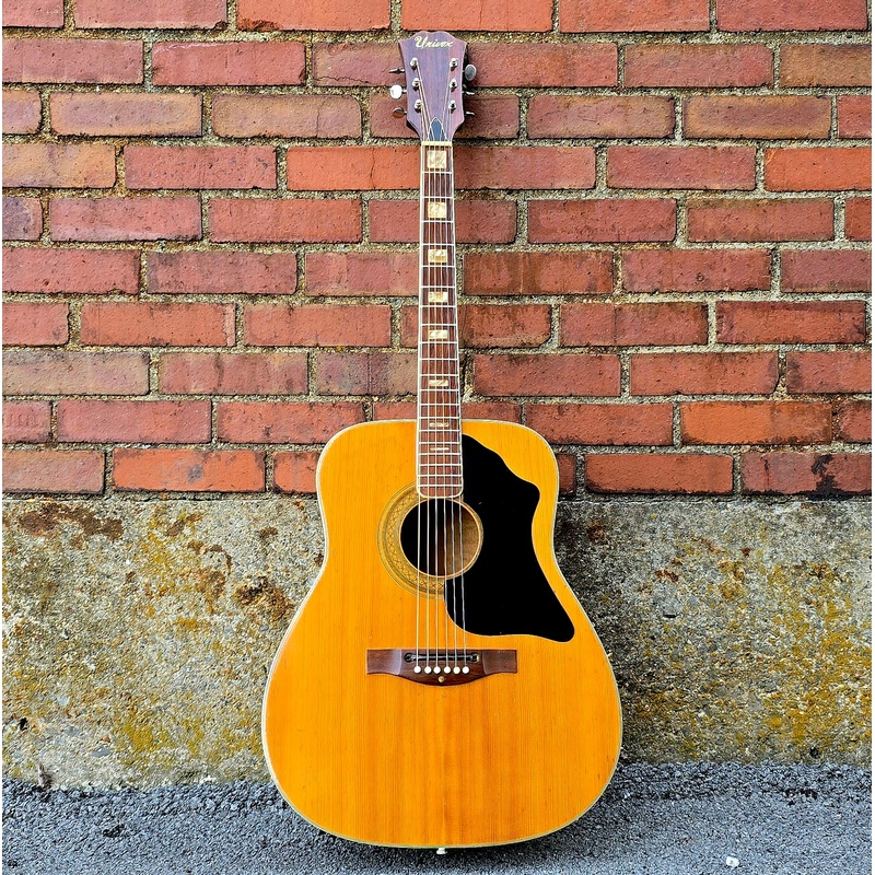 Early 1970's Univox MIJ Dreadnaught - Flame Maple Sunburst - Sold Woods - w/OHSC