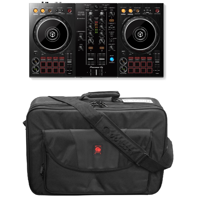 Pioneer DDJ-400 DJ controller for Rekordbox dj & BRLDIGITALXLE Soft Case Bundle