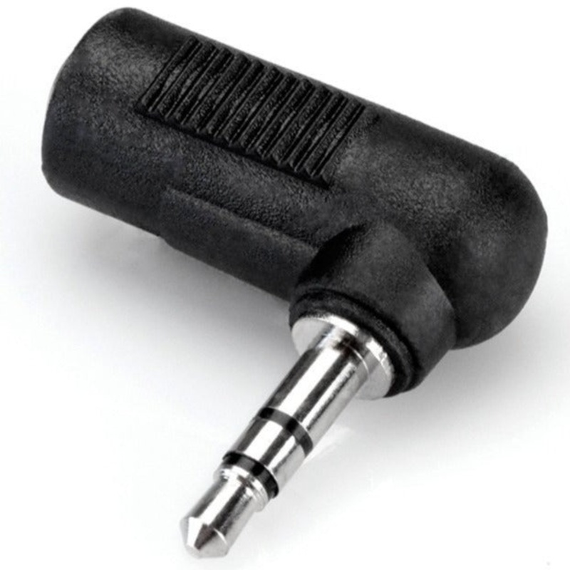 Hosa GMP-272 Right-angle Adaptor, 3.5 mm TRS to 3.5 mm TRS (Loc:1G)