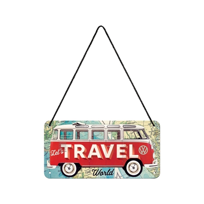 Nostalgic-Art Metal 10x20cm Hanging Sign Plaque VW Bulli Travel the World