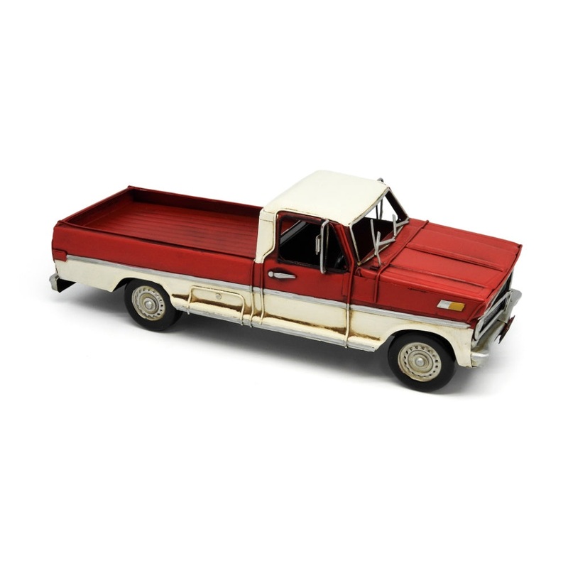 Boyle Metal Ornament Figurine 1970 Ford F-100 Ranger Car 33cm (Red)