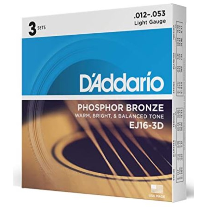 Daddario EJ16-3D (3Pack) Acoustic GTR String Set PH/BR 12/53
