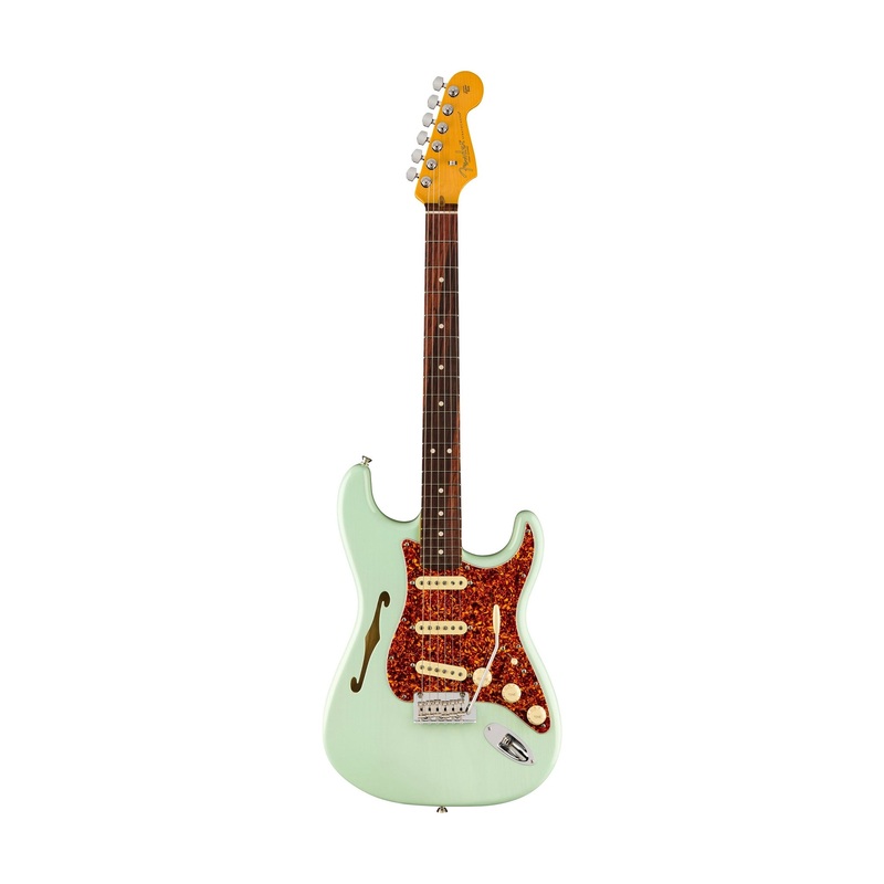 Fender Ltd American Professional II Stratocaster Thinline Electric Guitar, Transparent Surf Green