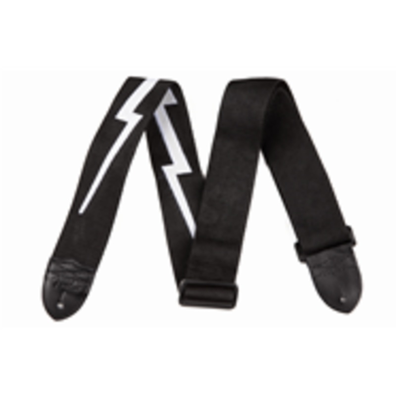 Fender Nylon Lightning Bolt 2" Guitar Strap Black/White