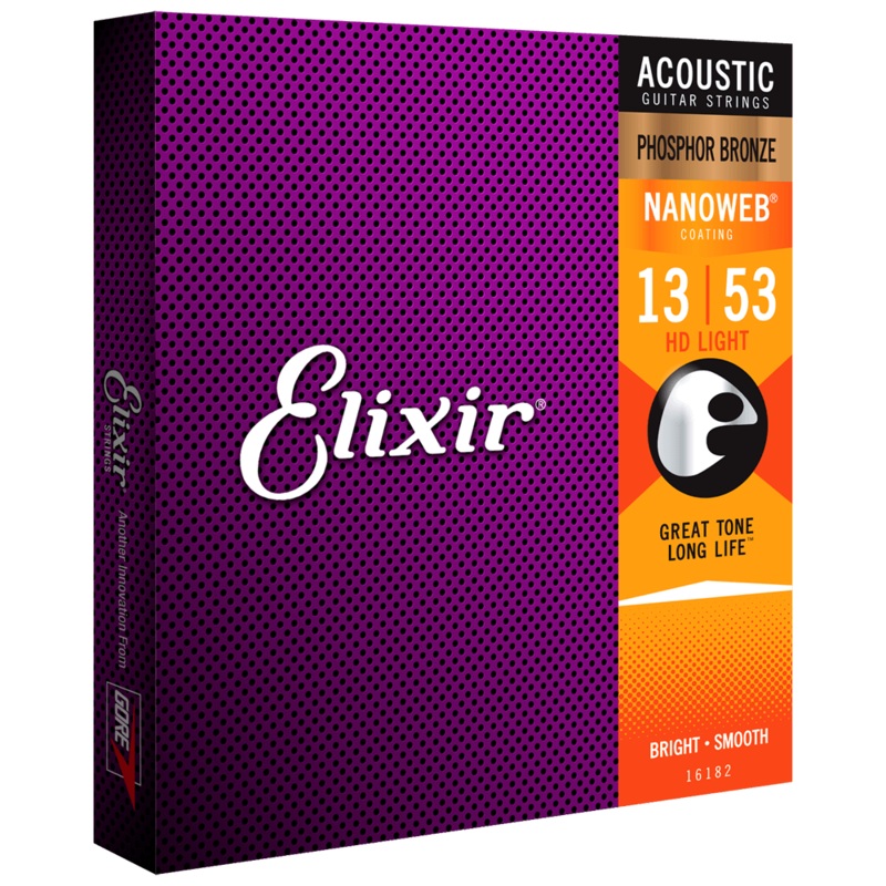 Elixir NANOWEB Phosphor Bronze Acoustic 16182 HD Light .013-.053