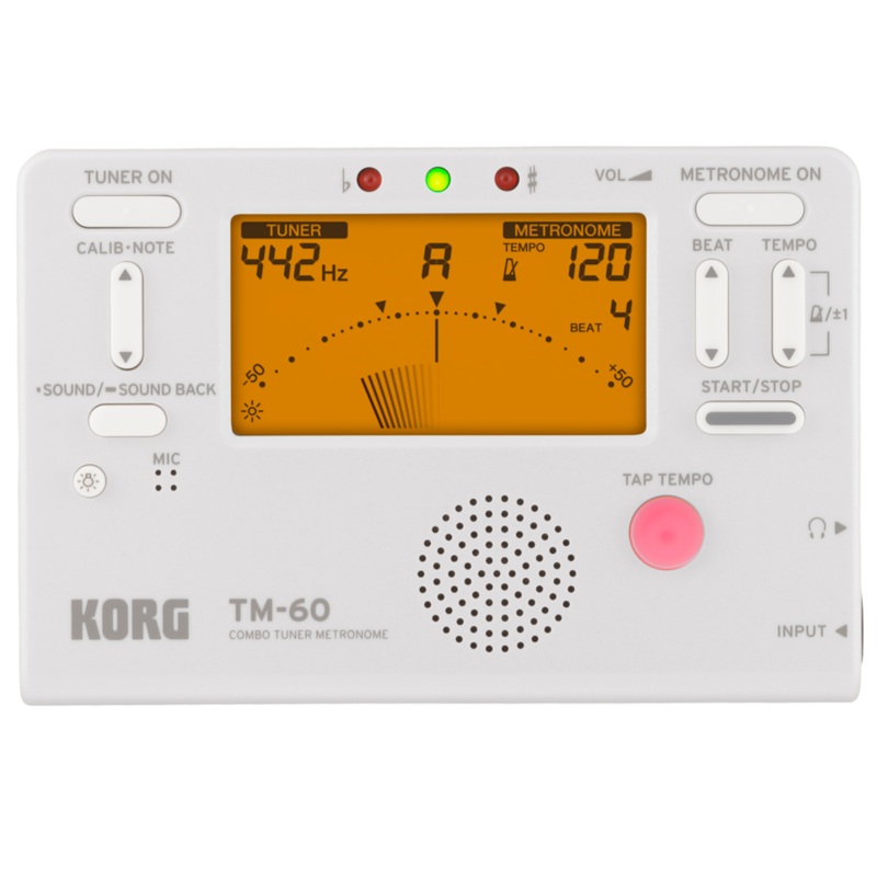 Korg TM60WH Combo Tuner Metronome, White