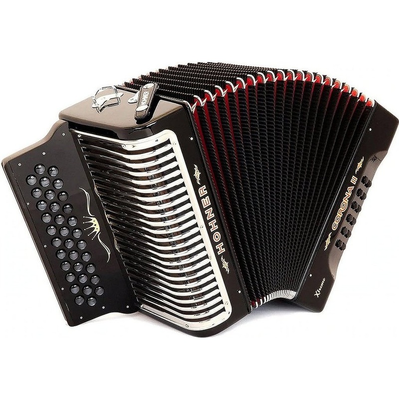 Hohner Button Accordion Corona II XTREME GCF Jet Black