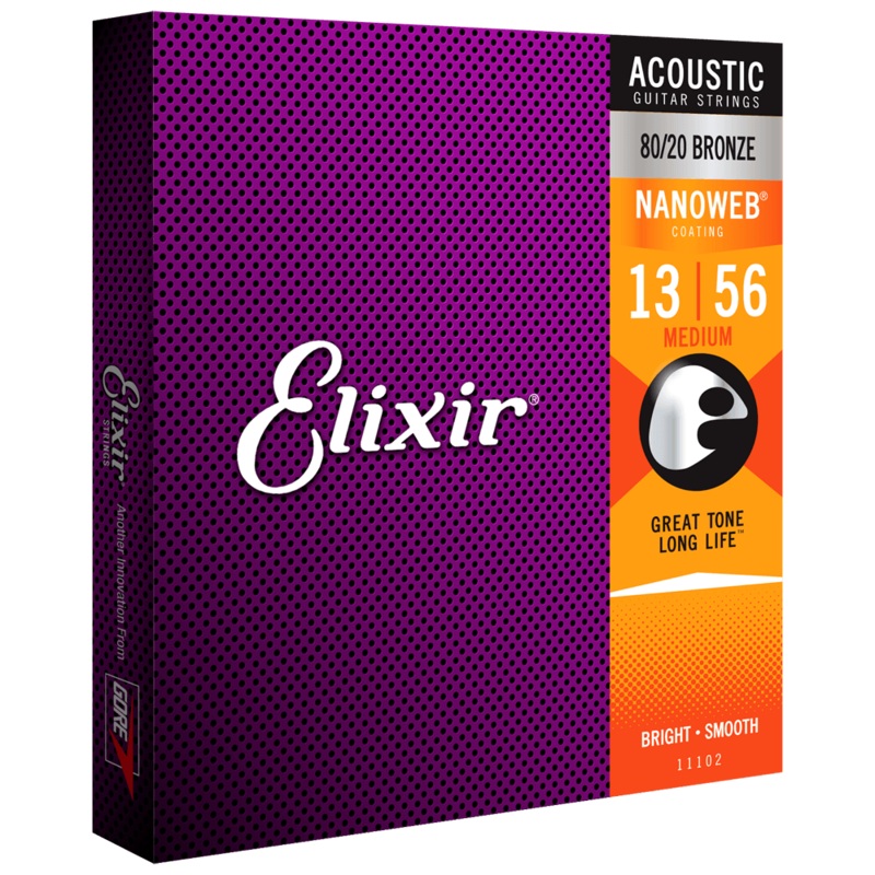 Elixir NANOWEB 80/20 Bronze Acoustic 11102 Medium .013-.056