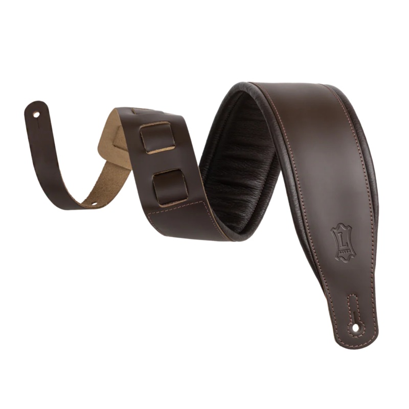 Levy's Amped Leather Series M26PD-DBR-DBR Guitar Strap *Free Shipping in the USA*
