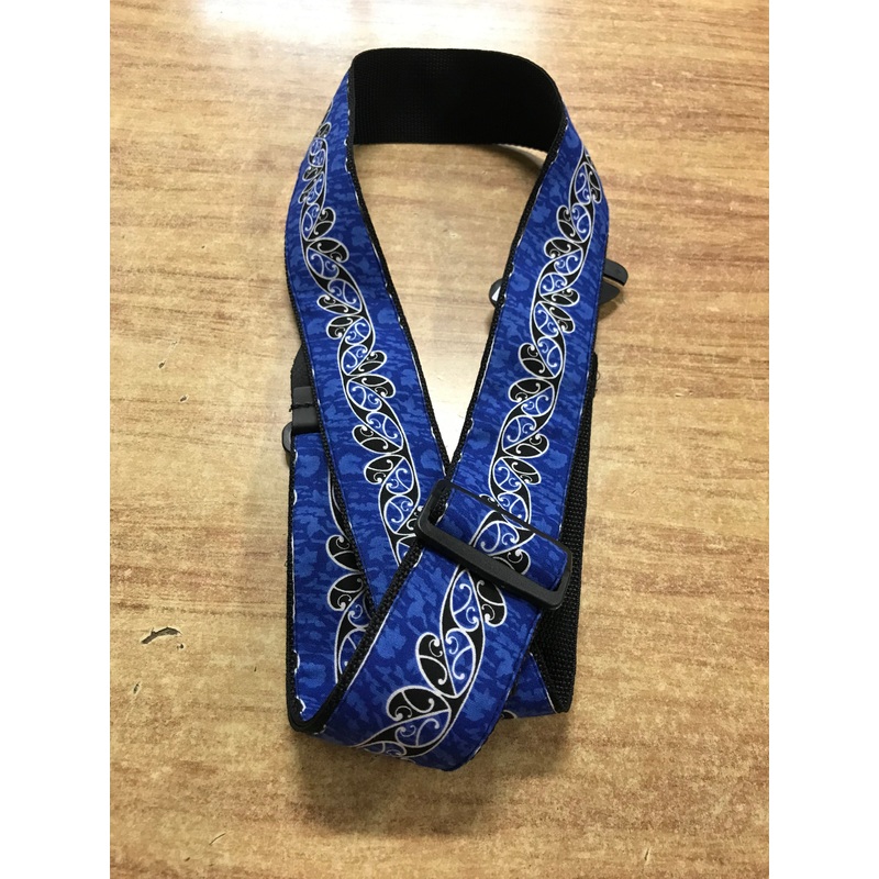 Maori Design Blue Guitar Strap