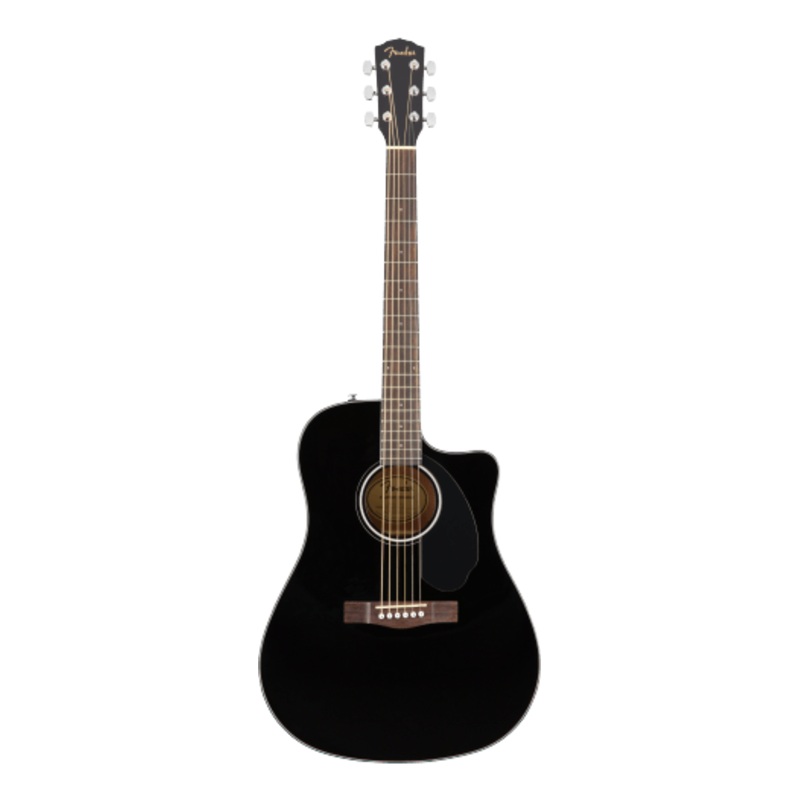 Fender CD-60SCE Dreadnought, Walnut Fingerboard, Black - See Description