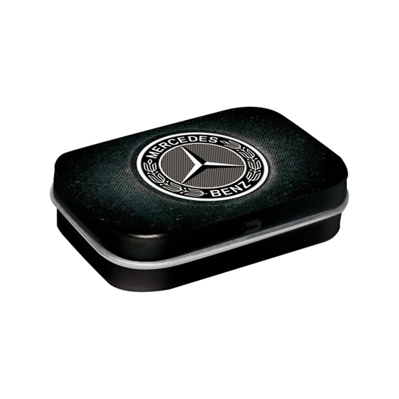 Nostalgic-Art Pocket Mint Box with Mints Mercedes Benz Logo 4x6x2cm (Black)