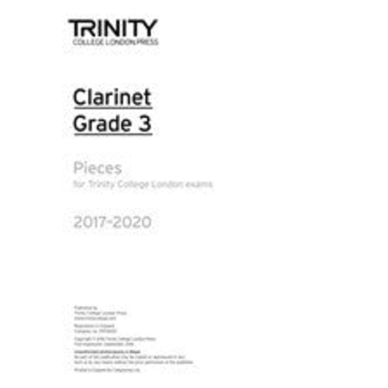 Trinity Clarinet Exam Pieces Gr 3 2017-2020 Part