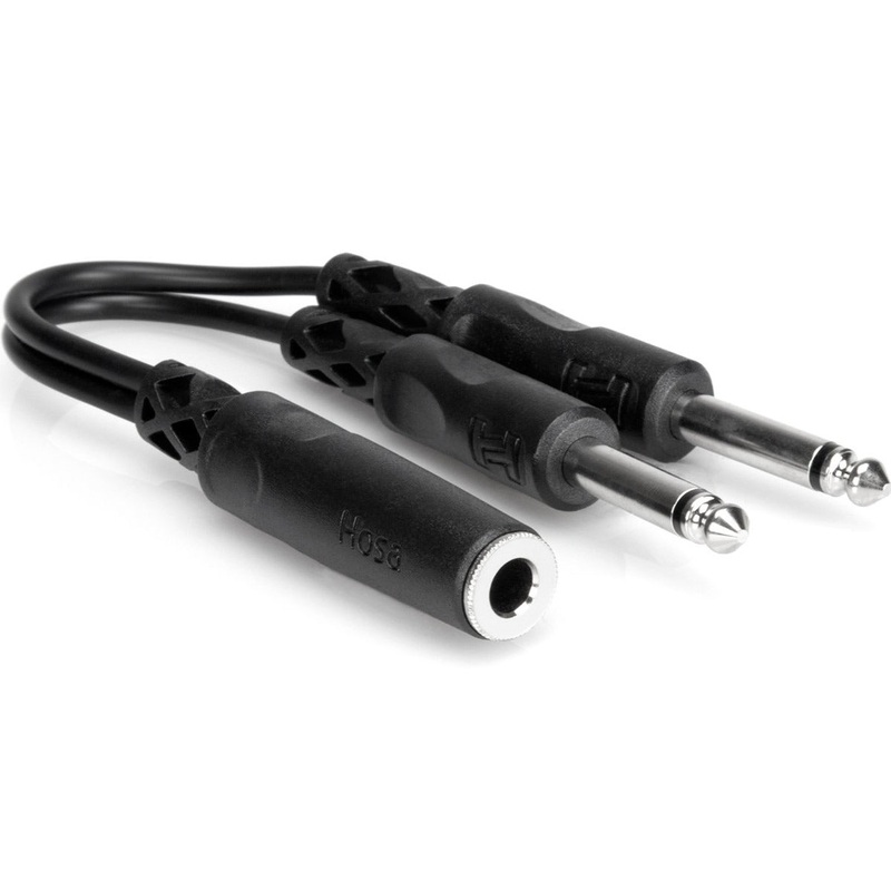 Hosa YPP-106 Y Cable 1/4 in TSF to Dual 1/4 in TS (Loc:1D)