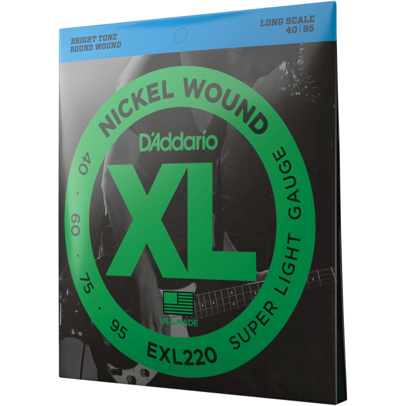 D'Addario EXL220 Super Light, Nickel Wound Bass Strings, 40-95