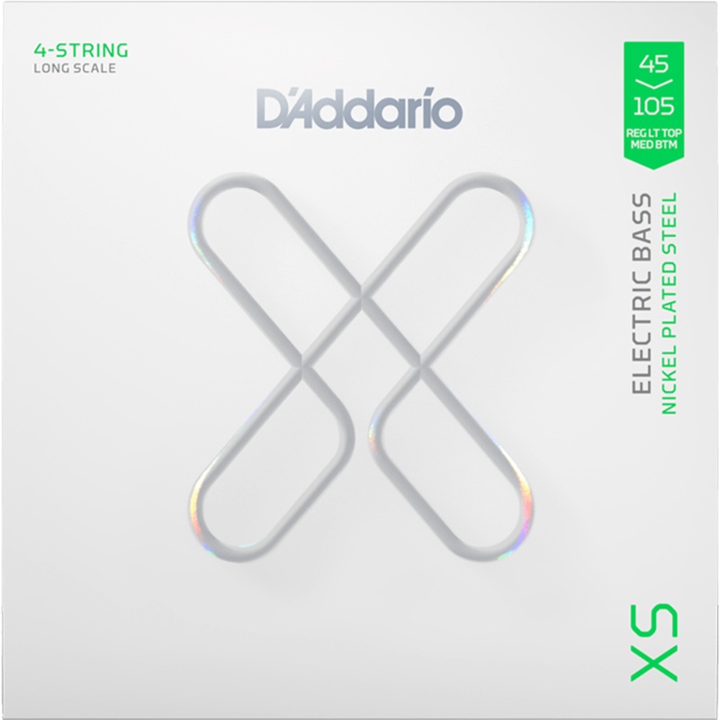 D'addario XSB45105 XS Regular Medium, Coated Nickel Bass String Set, Long Scale, 45-105
