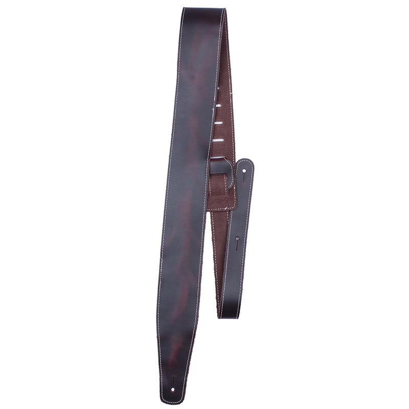 2.5" Oil Leather Series - Wine Guitar Strap