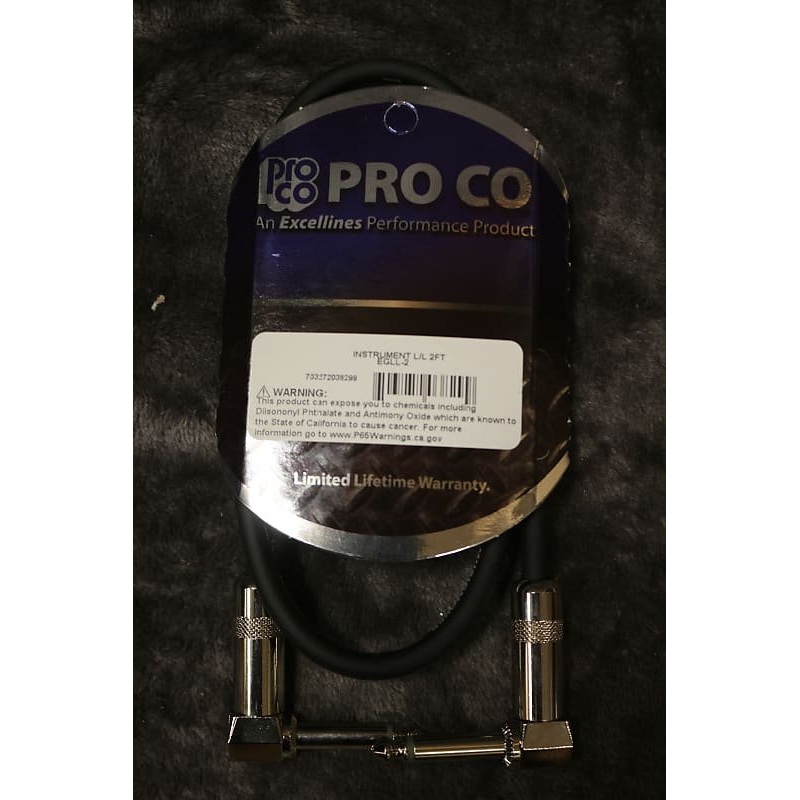 Pro Co Instrument Cable L/L 2 FT EGLL-2 *Free Shipping in the US*