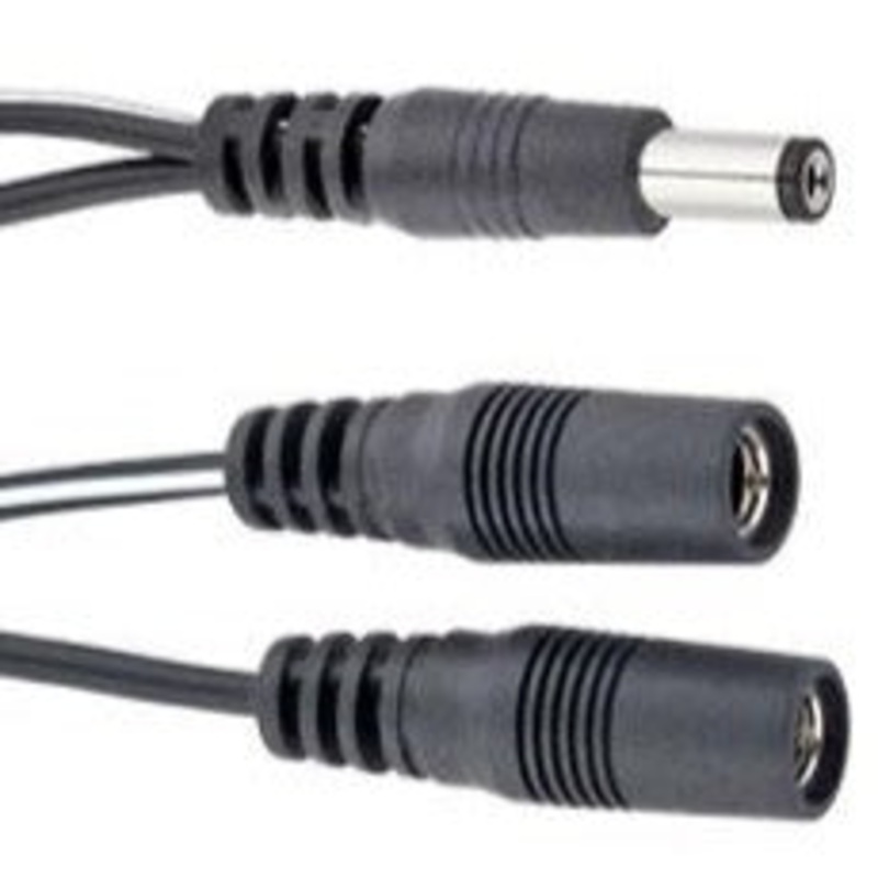 Voodoo Lab PPAV Output Splitter Adapter: 2.1mm Straight Barrel to two 2.1mm Female - 4"