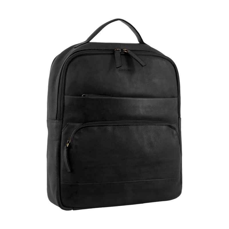 Pierre Cardin Rustic Leather Business Backpack/Computer Bag 30x36cm Black