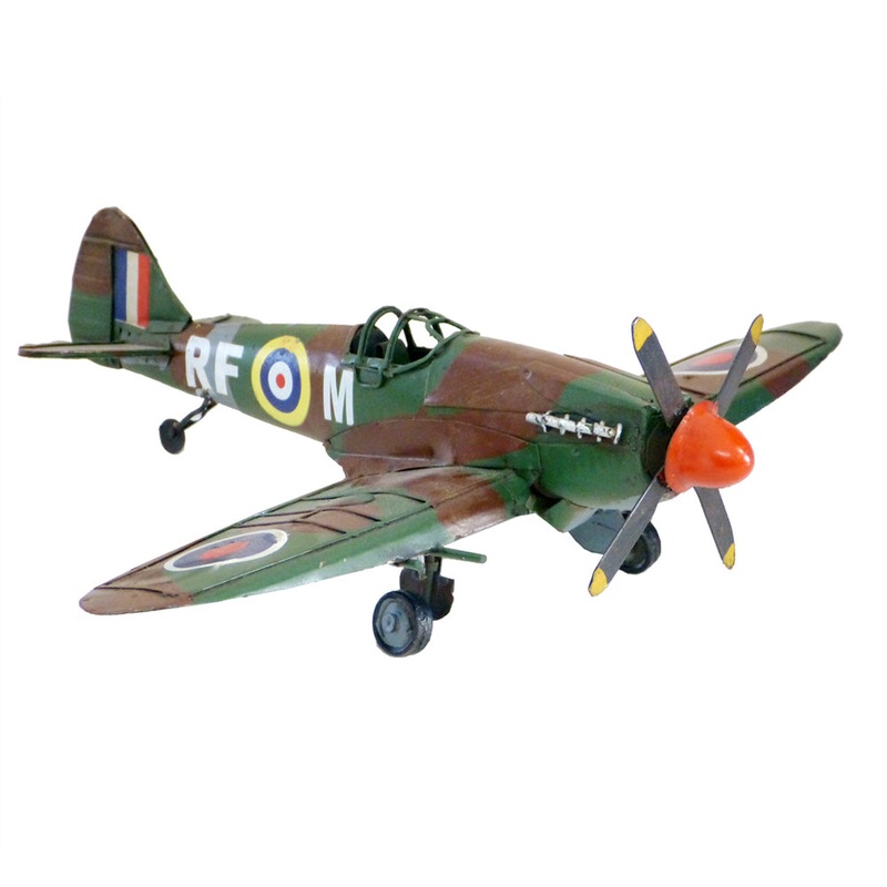 Boyle Metal Ornament Home Decor Collectible 1941 Spit Fire Plane 30.5x33x12.5cm