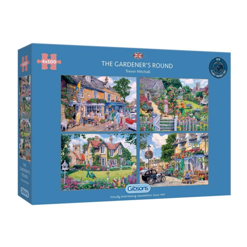 Gibsons 4x500pc The Gardeners Round Puzzle