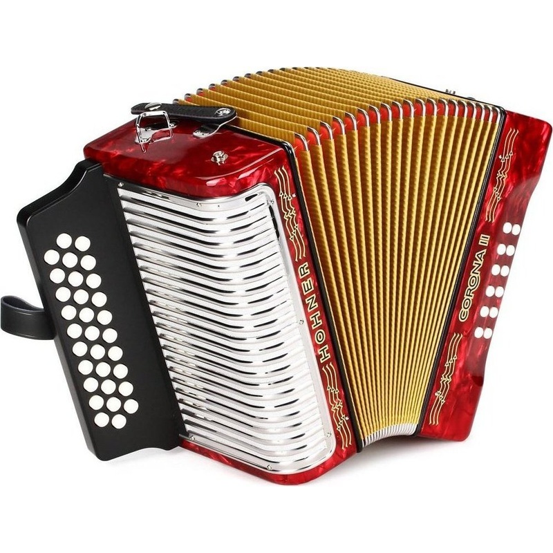 Hohner Button Accordion Corona II GCF Red