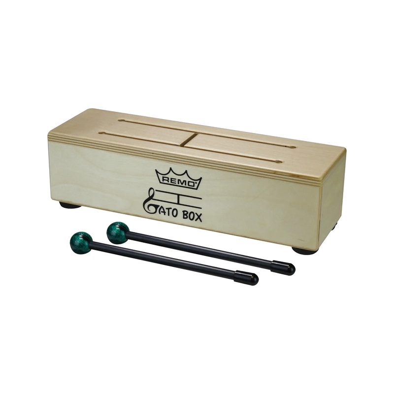Remo GB-1304-00 10inch Gato Box w/Mallet, Natural