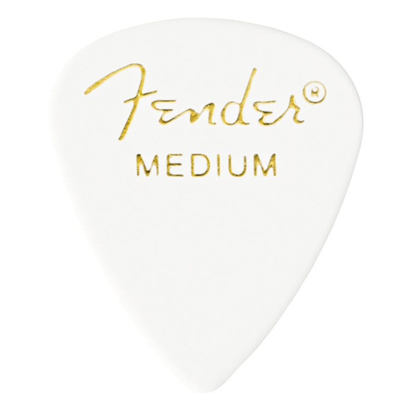 Fender 351 Shape Classic Celluloid Picks Medium - White, 6-pack