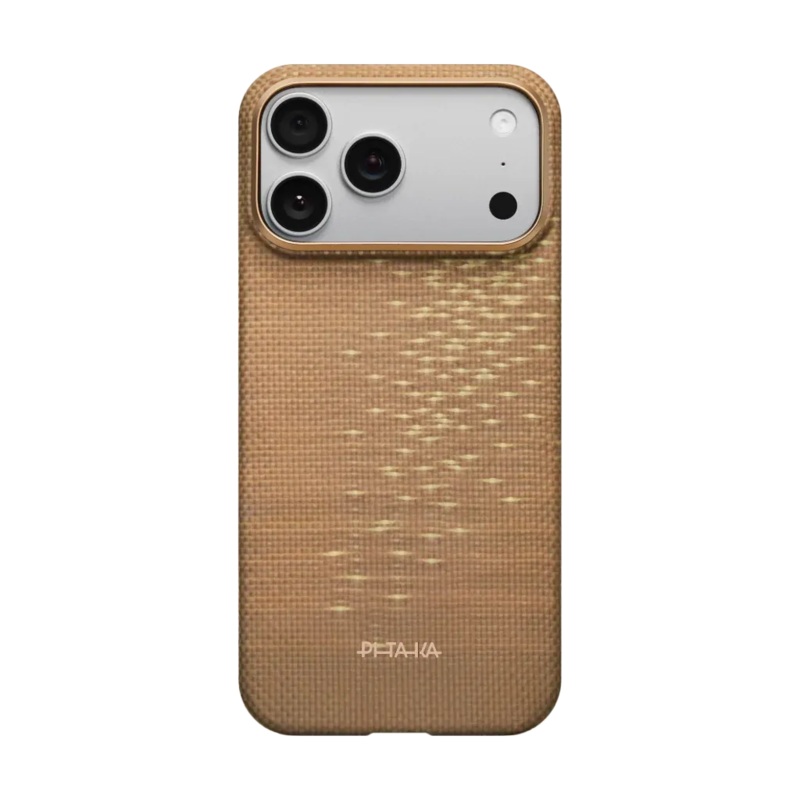 PITAKA Aramid Fibre Ultra-Slim Case for iPhone 17 Pro Golden Glint