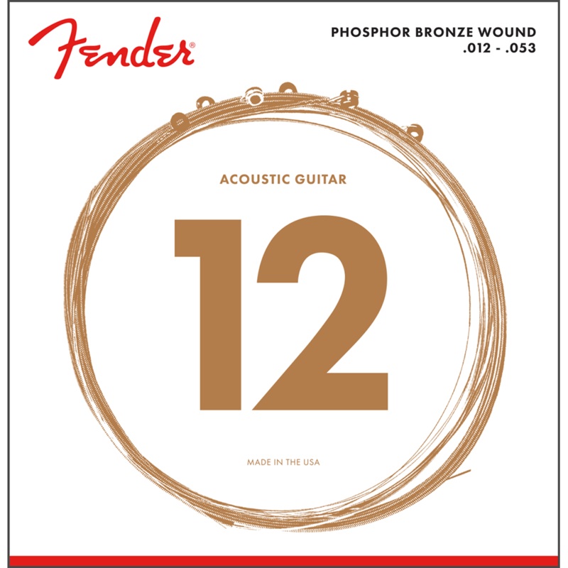 Fender 60L Light Phosphor Bronze Acoustic Guitar Strings 12-53