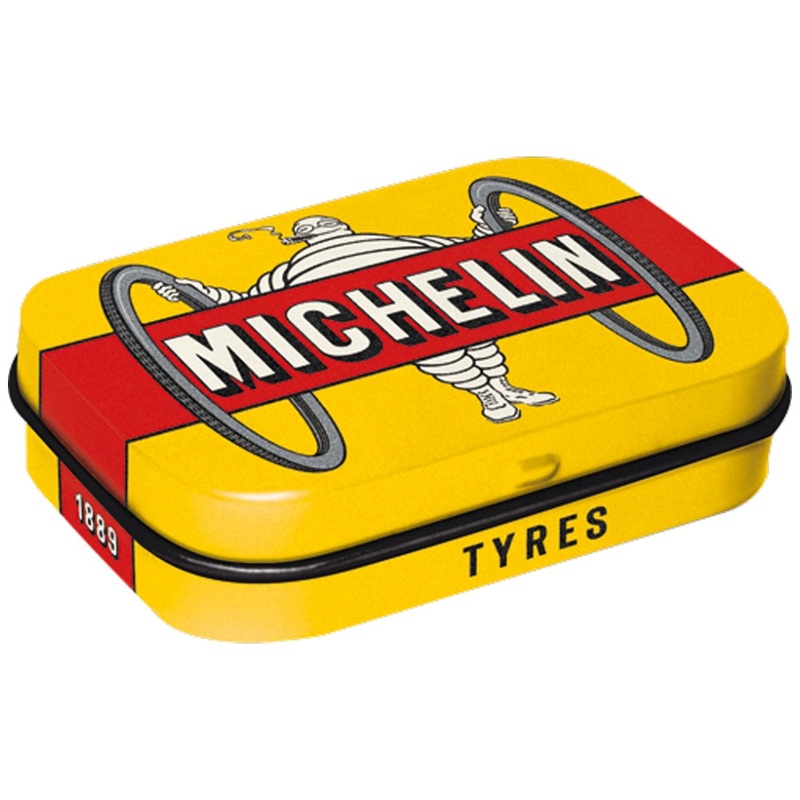 Nostalgic-Art Mint Retro Steel Tin Box Michelin Tyres Bibendum Yellow