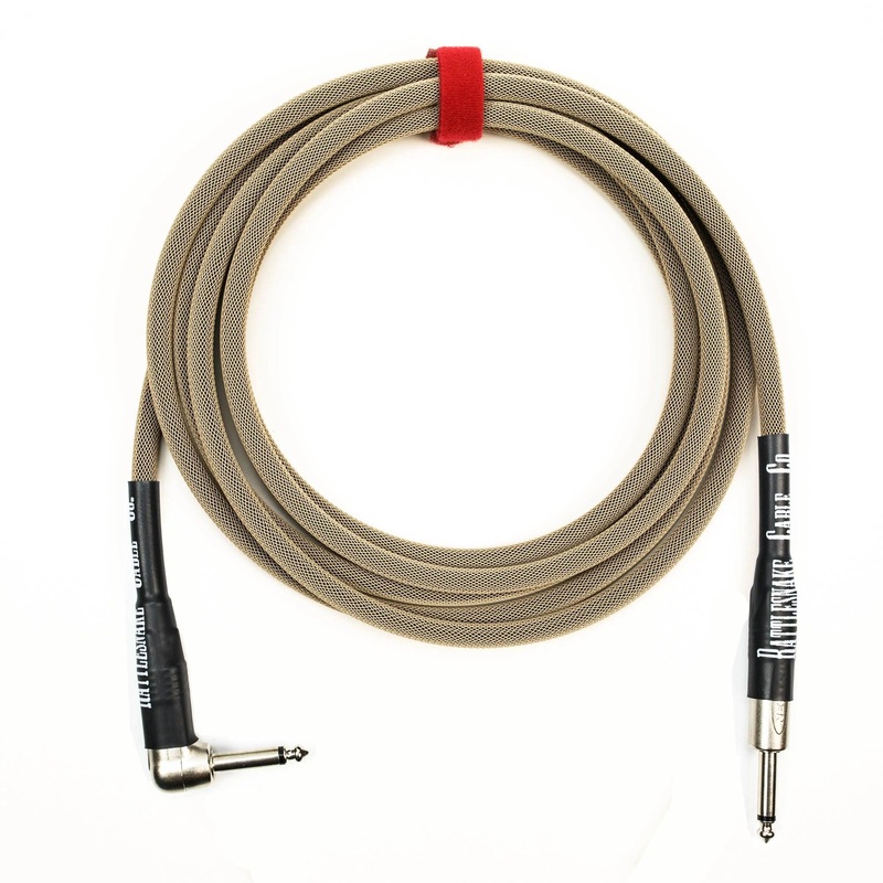 Rattlesnake Cable Co. - 20' Guitar Cable - Dirty Tweed - Straight to Angled