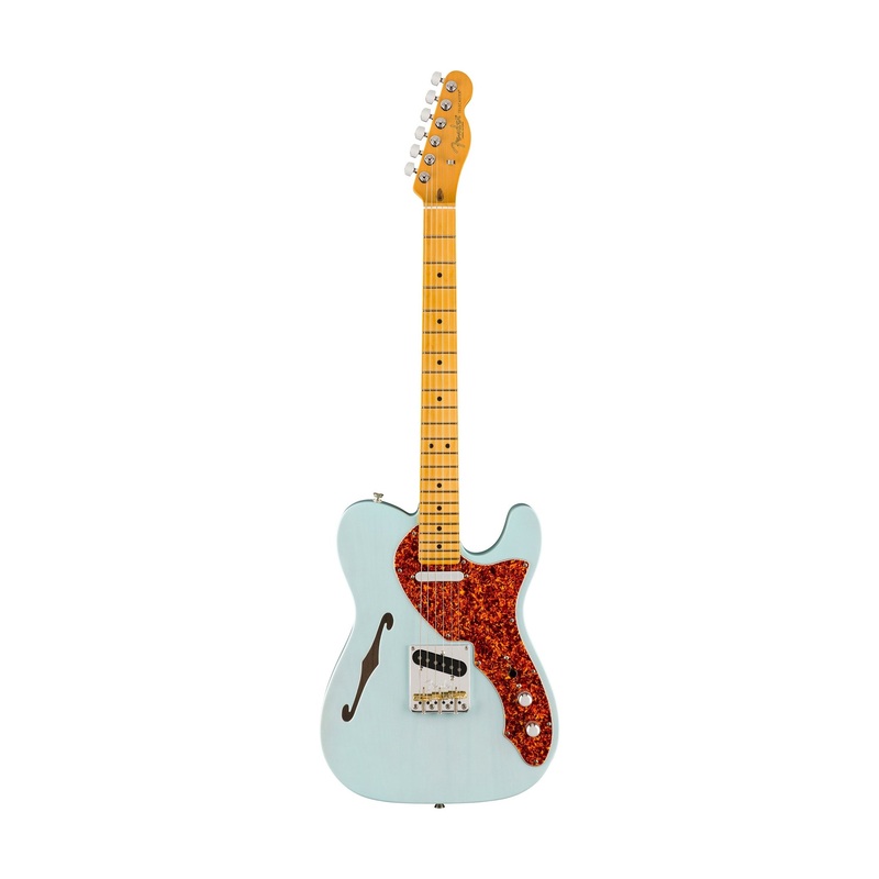 Fender Ltd American Professional II Telecaster Thinline Electric Guitar, Transparent Daphne Blue