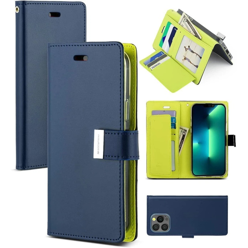 Goospery Rich Diary case for iPhone 15 Pro - Navy