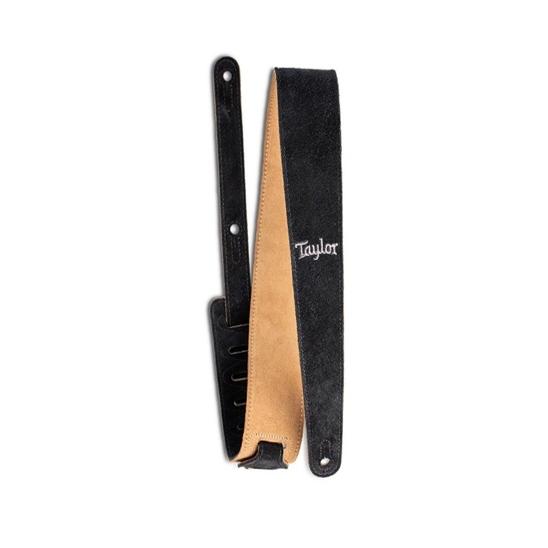 Taylor 2.5" Embroidered Suede Guitar Strap Black