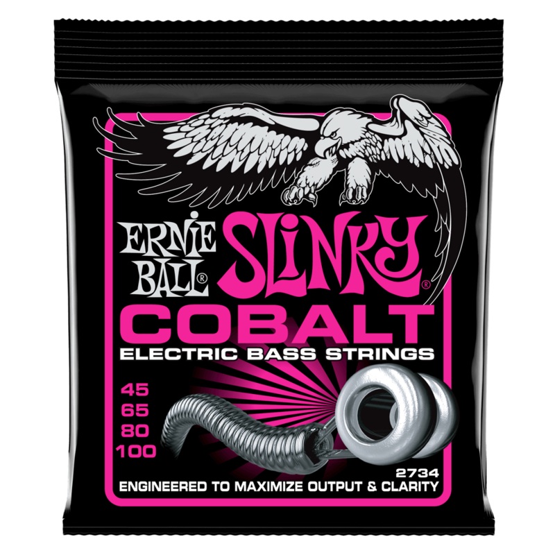 ERNIE BALL 2734 SUPER SLINKY COBALT ELECTRIC BASS STRINGS - 45-100 GAUGE