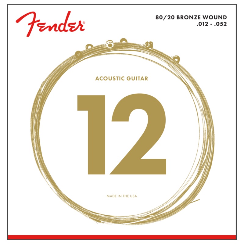 Fender 70L Light 80/20 Bronze Acoustic Guitar Strings 12-52