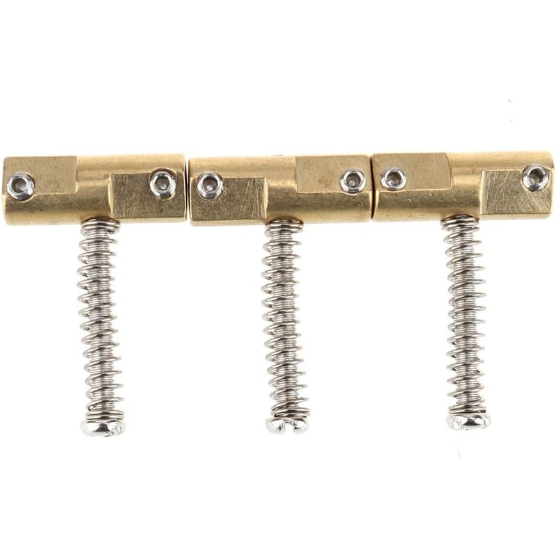 Wilkinson WTB 10.8mm Vintage Compensated Brass Guitar Tele Saddles Set for Fender Telecaster Electric Guitar, Gold